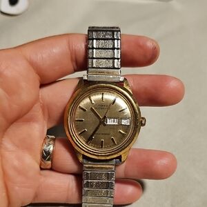VTG 1979 Timex Automatic Viscount Day Date WR  Watch. Needs Bateries
